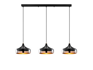 Lampadario in metallo "Yildo" - 146 x 36 cm - Nero