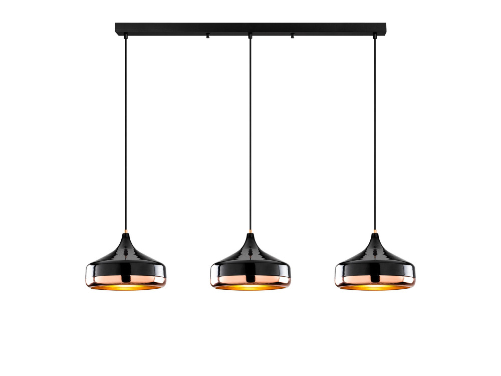 Lampadario in metallo "Yildo" - 146 x 36 cm - Nero