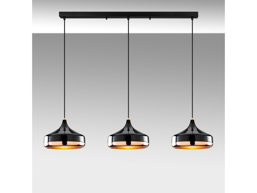 Lampadario in metallo "Yildo" - 146 x 36 cm - Nero