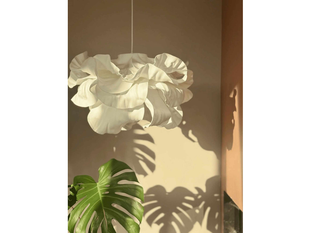Lampada a sospensione in plastica "MOD0007" - 48 x 48 cm - Bianco