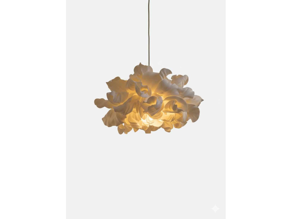 Lampada a sospensione in plastica "MOD0018" - 48 x 48 cm - Crema