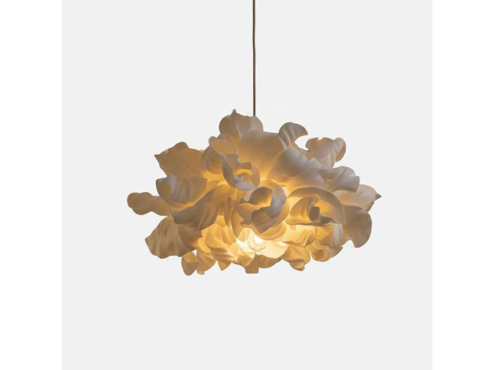 Lampada a sospensione in plastica "MOD0018" - 48 x 48 cm - Crema