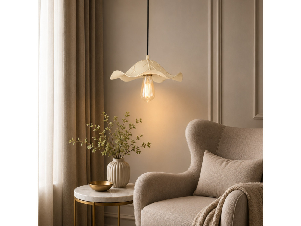 Lampada a sospensione in metallo "Liana" - 29 x 29 cm - Beige