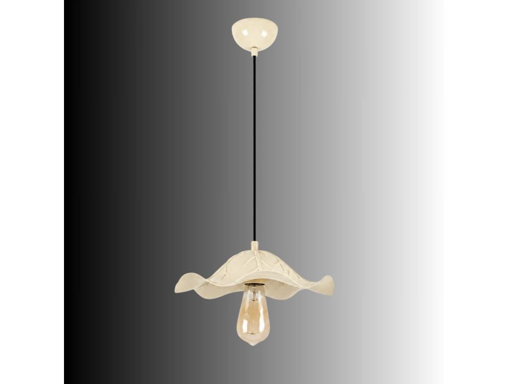 Lampada a sospensione in metallo "Liana" - 29 x 29 cm - Beige