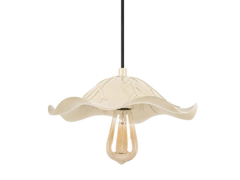 Lampada a sospensione in metallo "Liana" - 29 x 29 cm - Beige