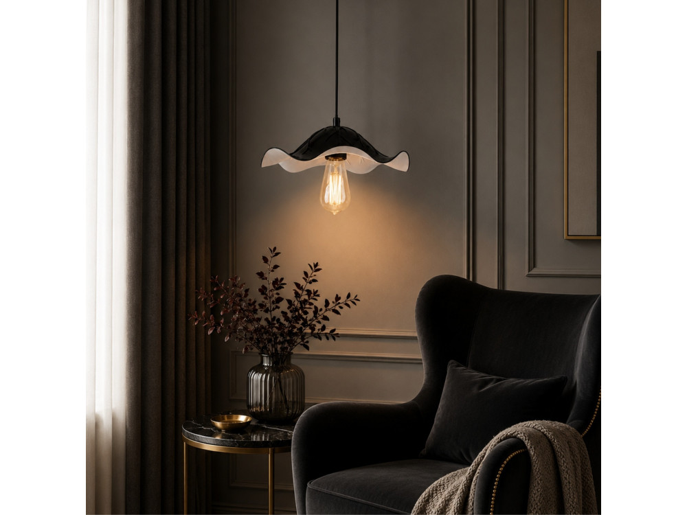 Lampada a sospensione in metallo "Liana" - 29 x 29 cm - Nero