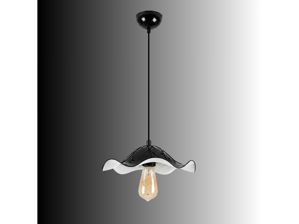 Lampada a sospensione in metallo "Liana" - 29 x 29 cm - Nero