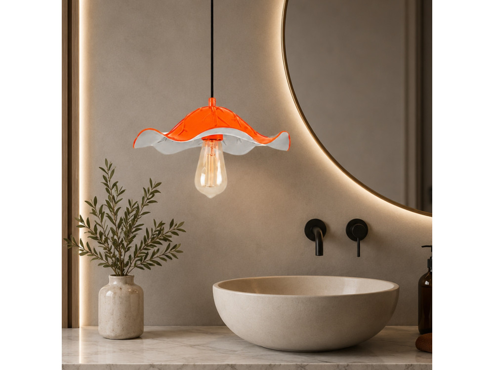 Lampada a sospensione in metallo "Liana" - 29 x 29 cm - Arancione