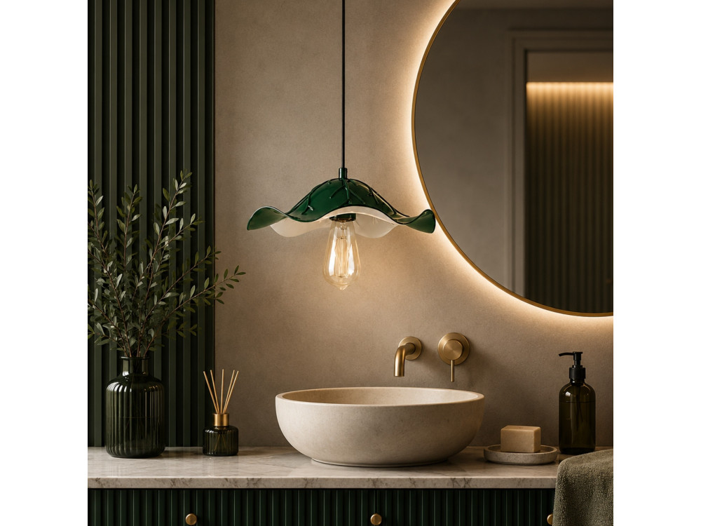 Lampada a sospensione in metallo "Liana" - 29 x 29 cm - Verde scuro