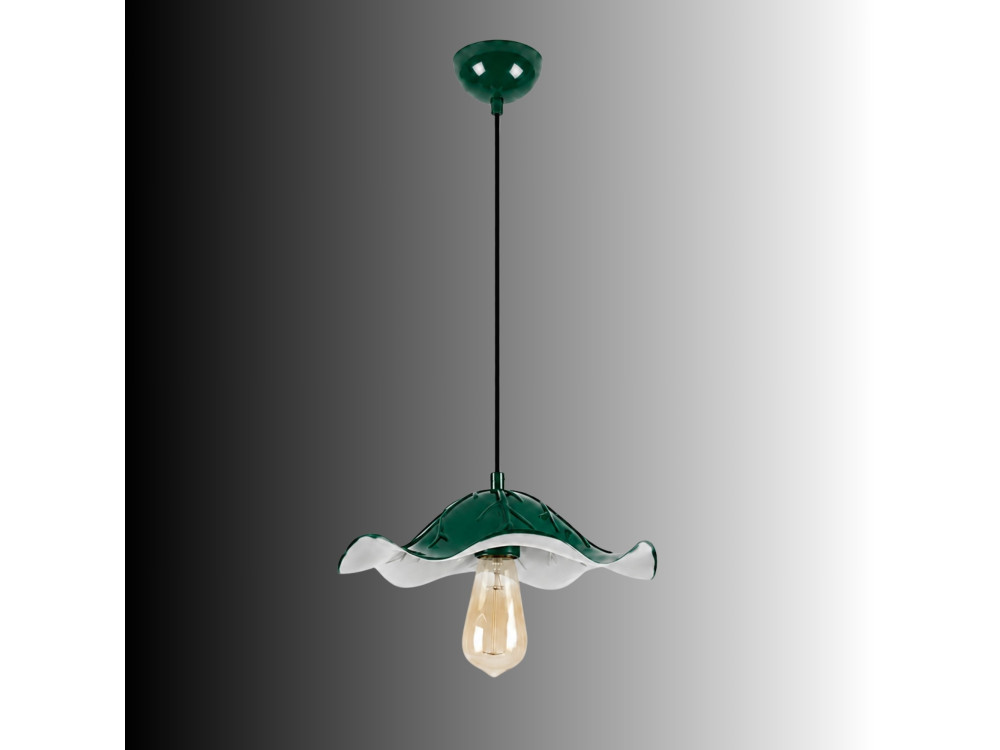 Lampada a sospensione in metallo "Liana" - 29 x 29 cm - Verde scuro