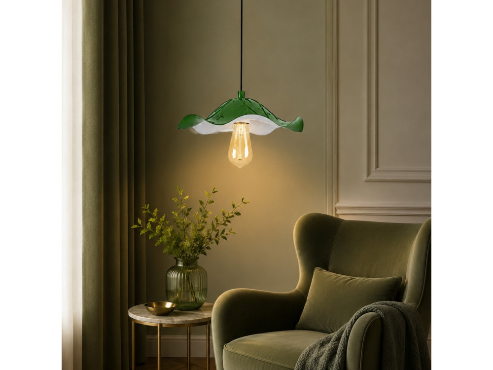 Lampada a sospensione in metallo "Liana" - 29 x 29 cm - Verde chiaro