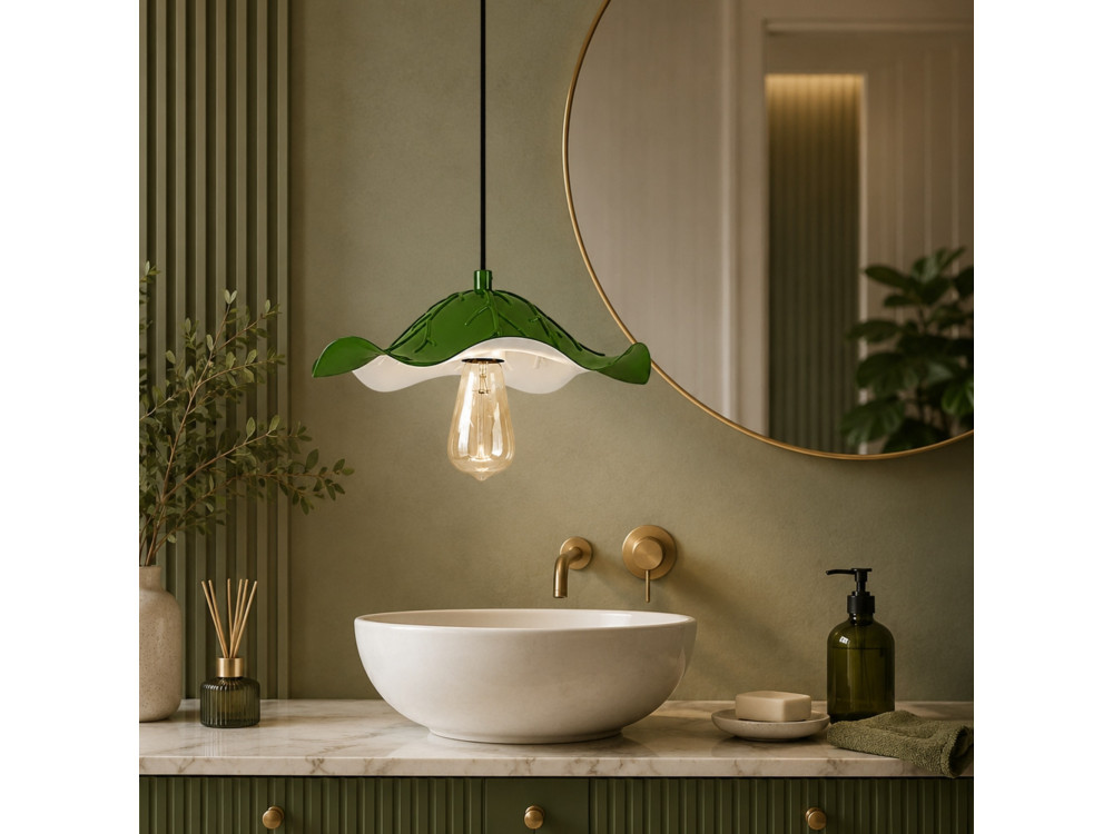 Lampada a sospensione in metallo "Liana" - 29 x 29 cm - Verde chiaro