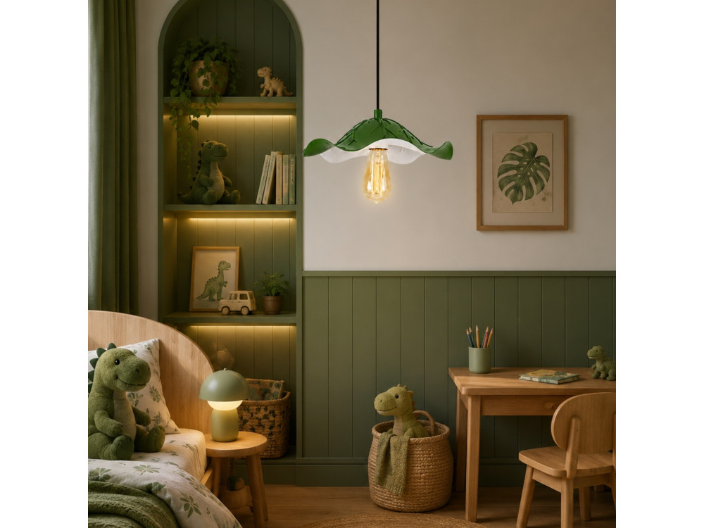 Lampada a sospensione in metallo "Liana" - 29 x 29 cm - Verde chiaro
