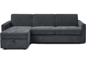 Divano angolare reversibile ed express trasformabile in tessuto "Celia" - 3 posti - Grigio