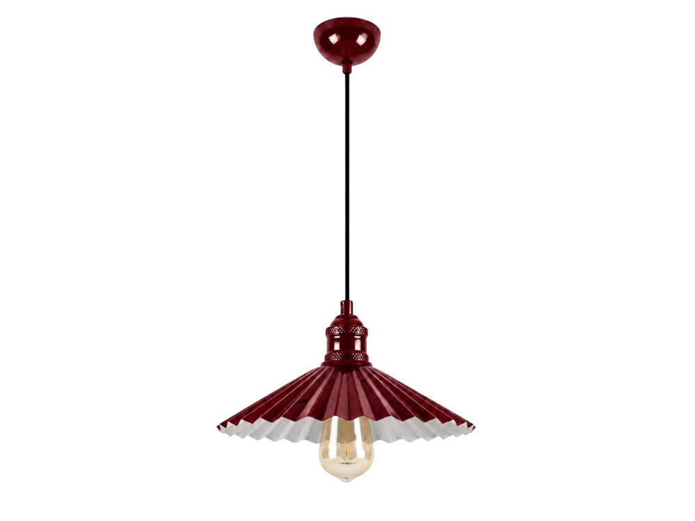 Lampada a sospensione in metallo "Plise" - 32 x 32 cm - Bordeaux