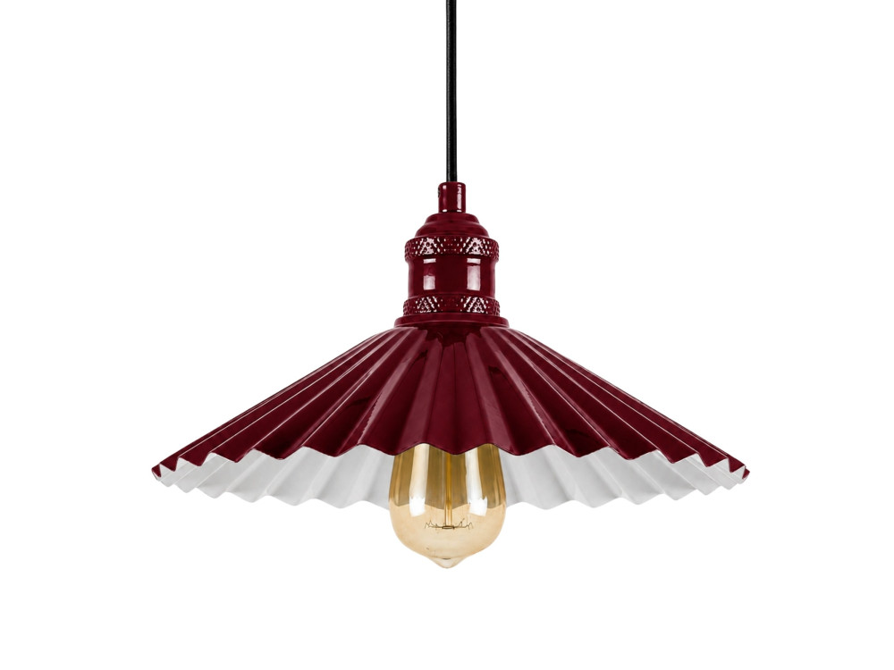 Lampada a sospensione in metallo "Plise" - 32 x 32 cm - Bordeaux