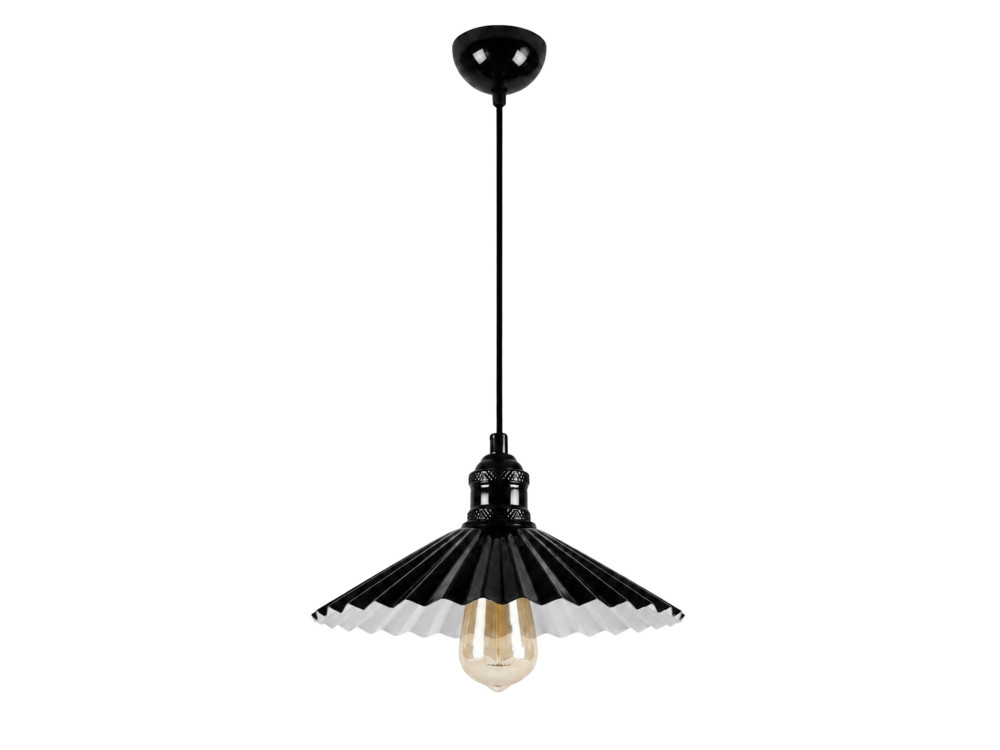 Lampada a sospensione in metallo "Plise" - 32 x 32 cm - Nero