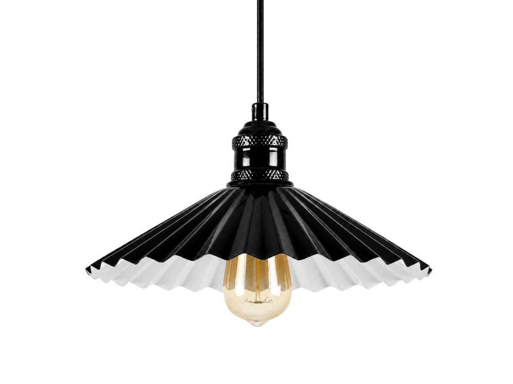 Lampada a sospensione in metallo "Plise" - 32 x 32 cm - Nero