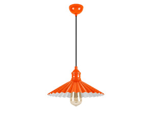 Lampada a sospensione in metallo "Plise" - 32 x 32 cm - Arancione