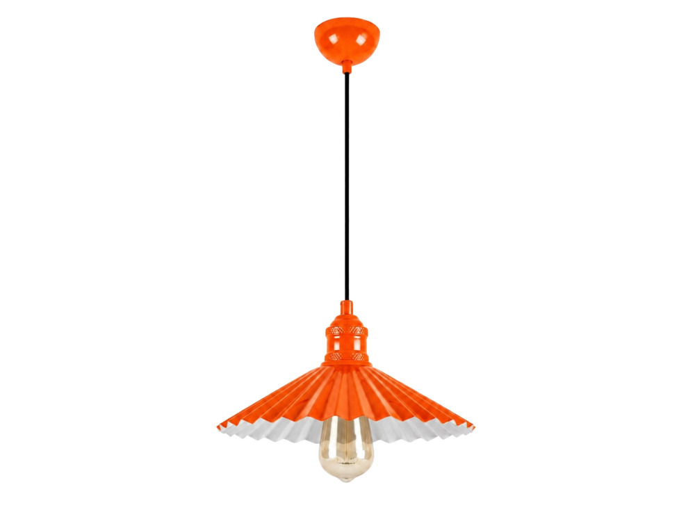 Lampada a sospensione in metallo "Plise" - 32 x 32 cm - Arancione