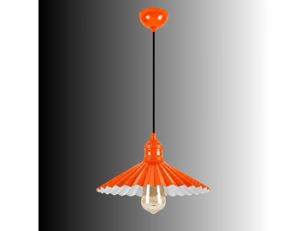 Lampada a sospensione in metallo "Plise" - 32 x 32 cm - Arancione
