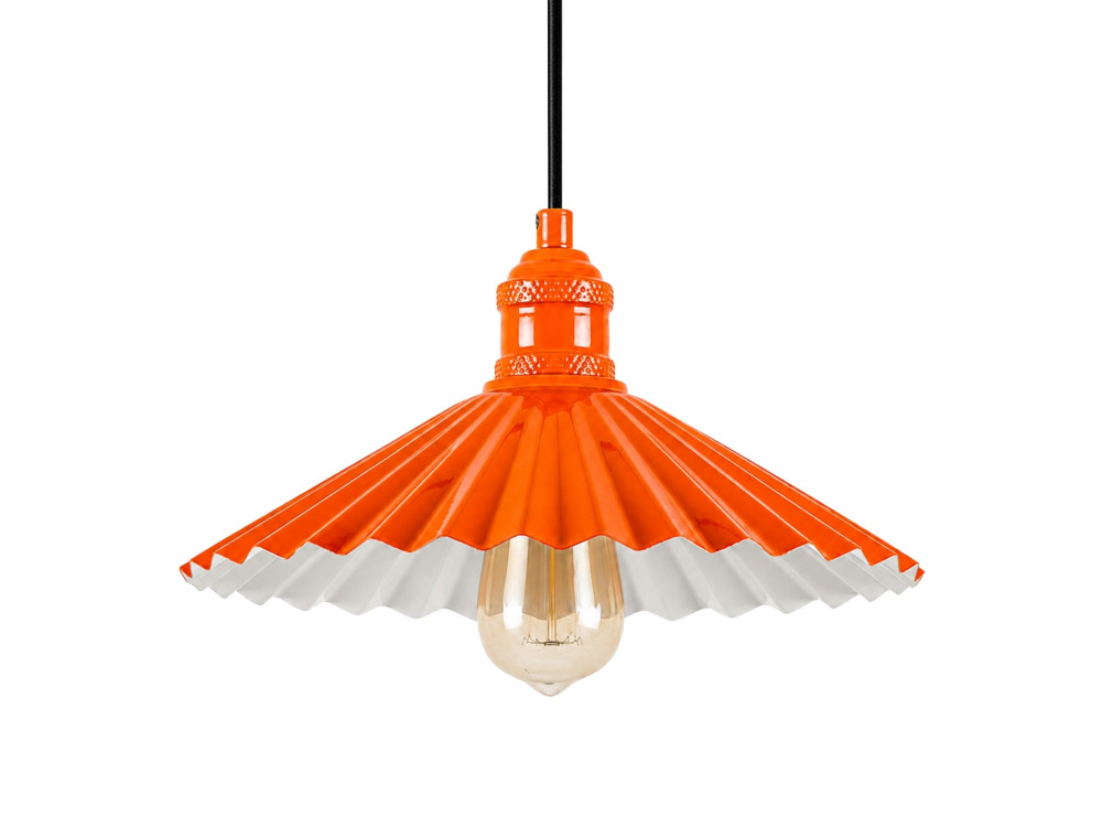 Lampada a sospensione in metallo "Plise" - 32 x 32 cm - Arancione