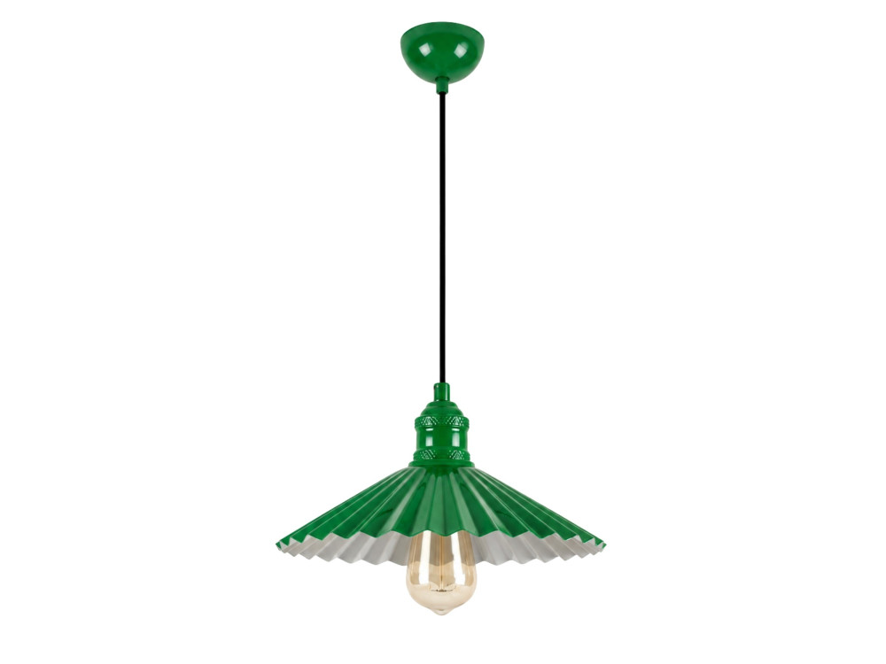 Lampada a sospensione in metallo "Plise" - 32 x 32 cm - Verde chiaro