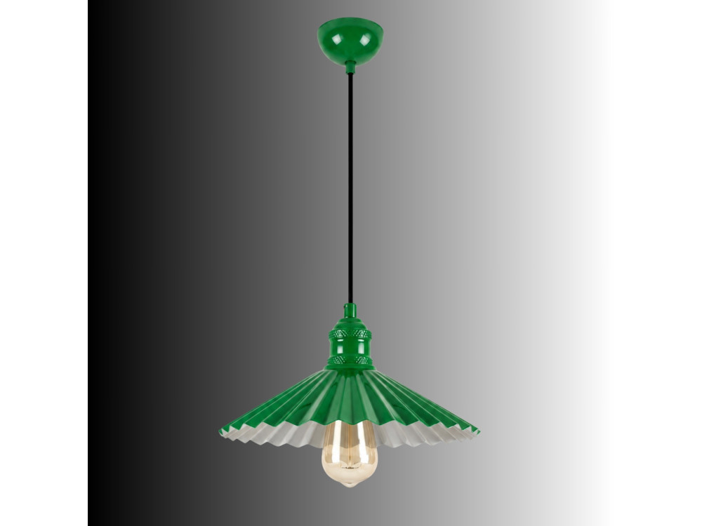 Lampada a sospensione in metallo "Plise" - 32 x 32 cm - Verde chiaro