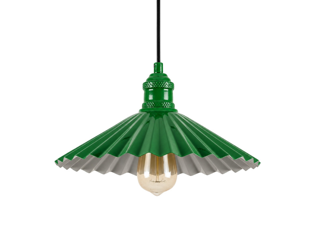 Lampada a sospensione in metallo "Plise" - 32 x 32 cm - Verde chiaro