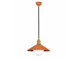 Lampada a sospensione in metallo "Plise" - 32 x 32 cm - Arancione