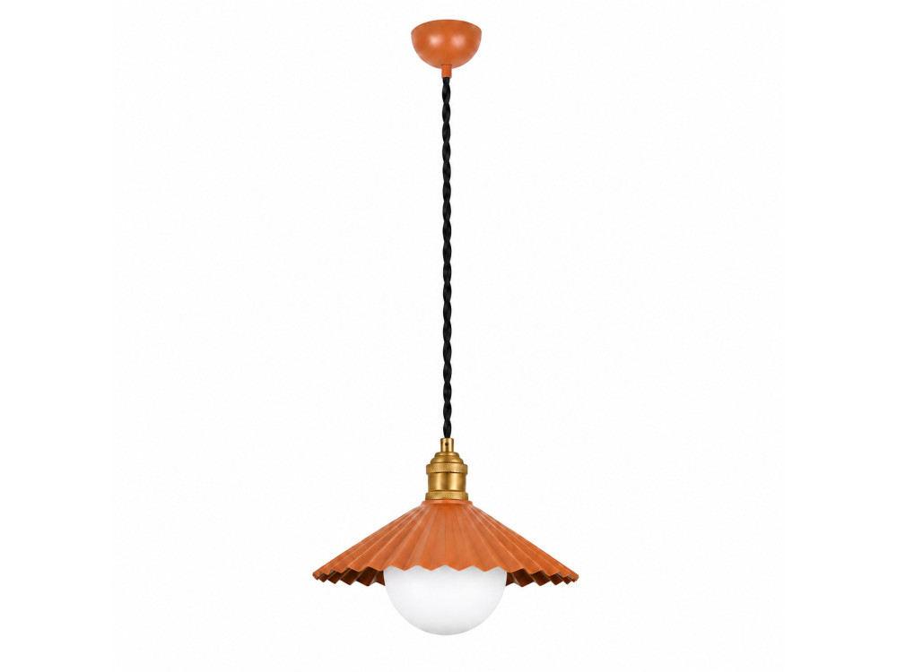 Lampada a sospensione in metallo "Plise" - 32 x 32 cm - Arancione