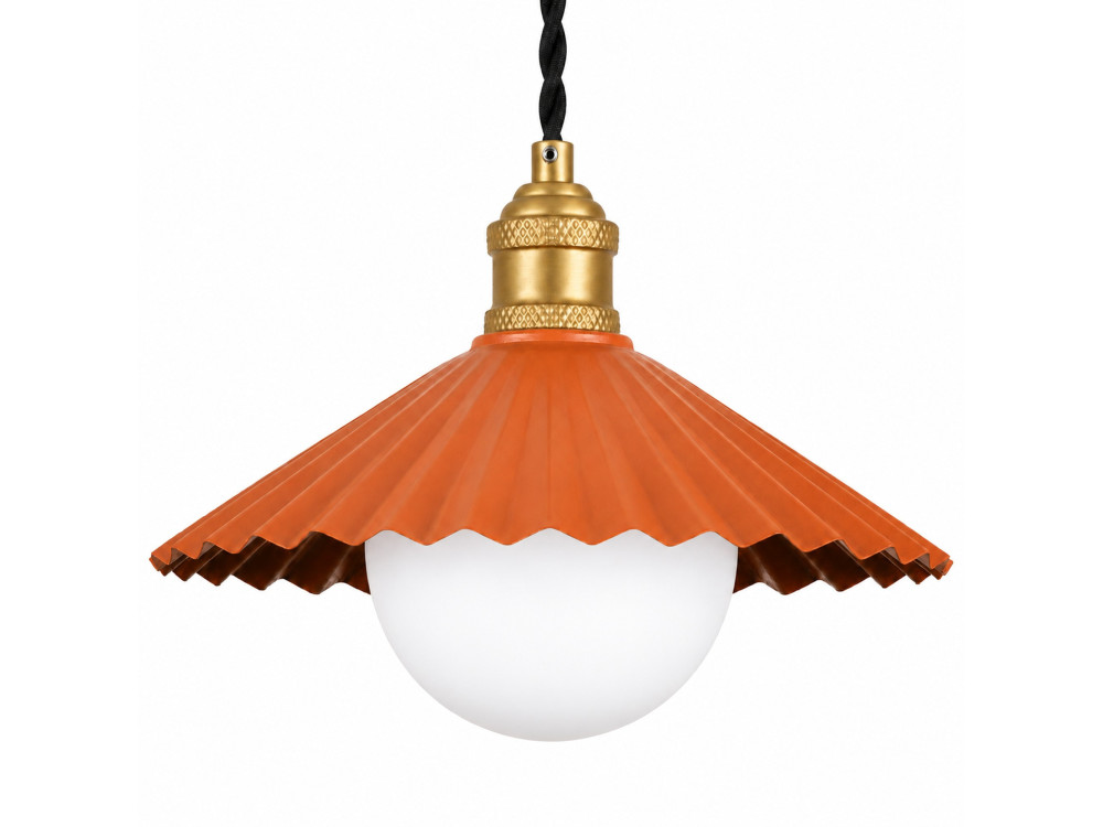 Lampada a sospensione in metallo "Plise" - 32 x 32 cm - Arancione
