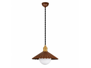 Lampada a sospensione in metallo "Plise" - 32 x 32 cm - Marrone scuro