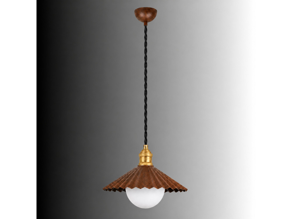 Lampada a sospensione in metallo "Plise" - 32 x 32 cm - Marrone scuro