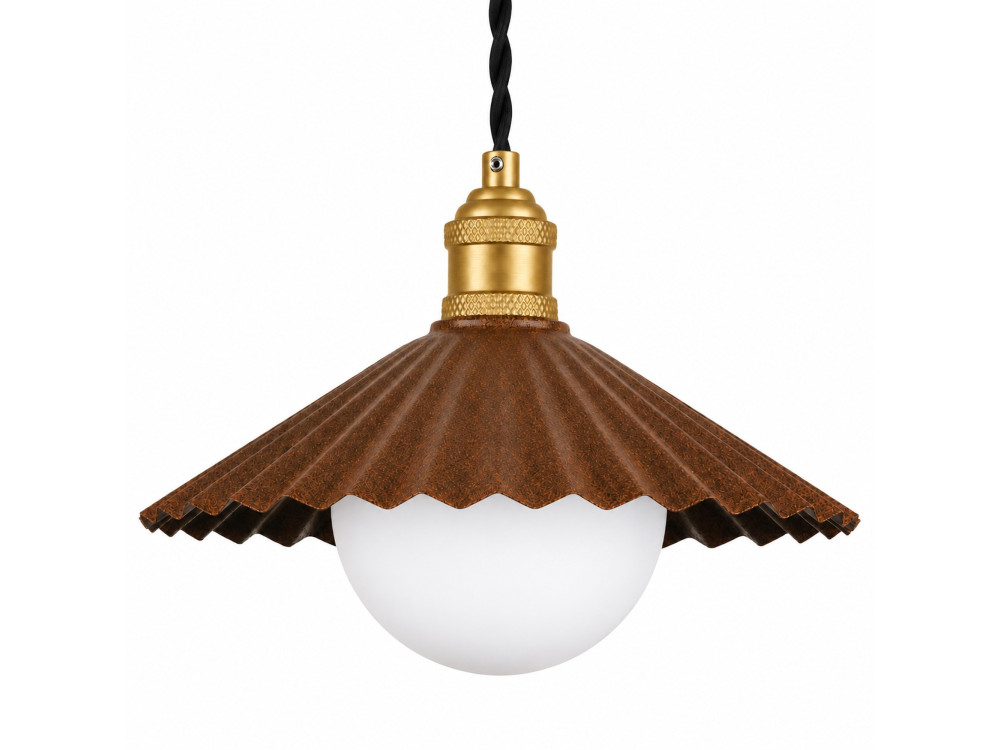Lampada a sospensione in metallo "Plise" - 32 x 32 cm - Marrone scuro