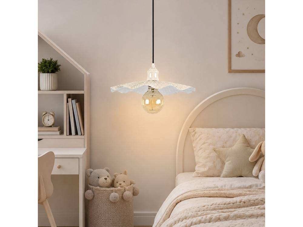 Lampada a sospensione in metallo "Ondula" - 34 x 34 cm - Beige