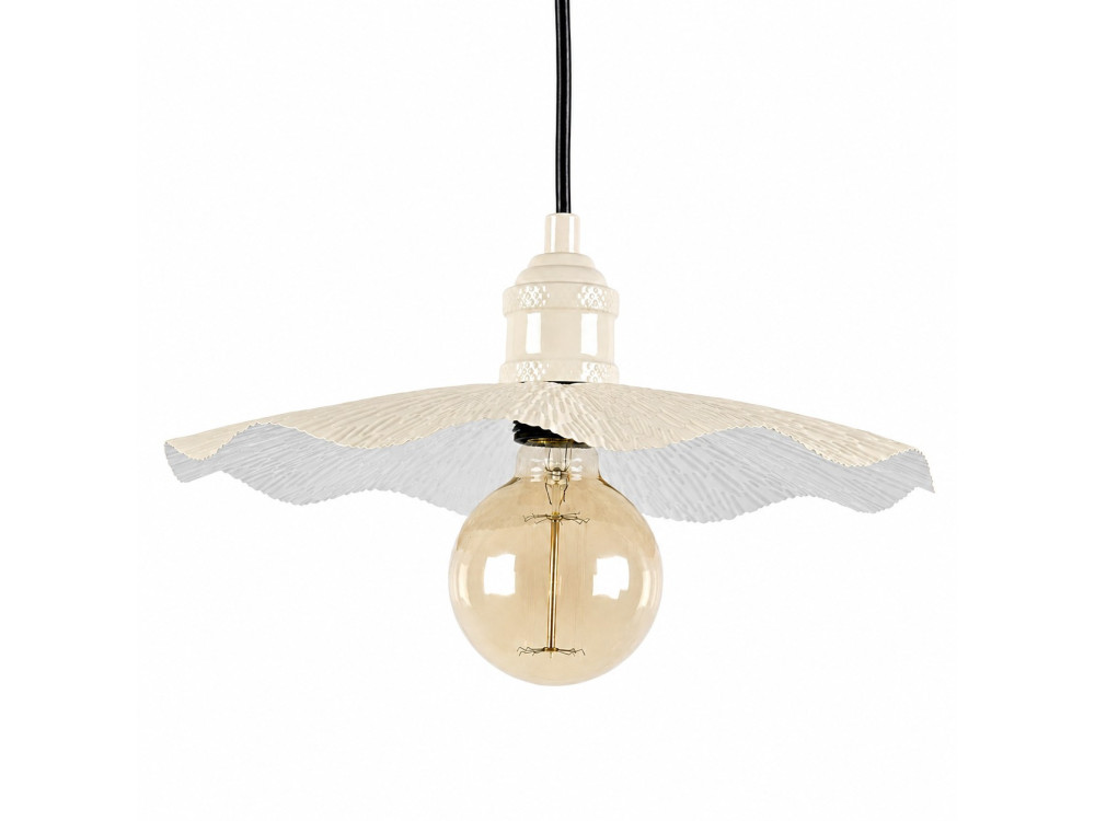 Lampada a sospensione in metallo "Ondula" - 34 x 34 cm - Beige
