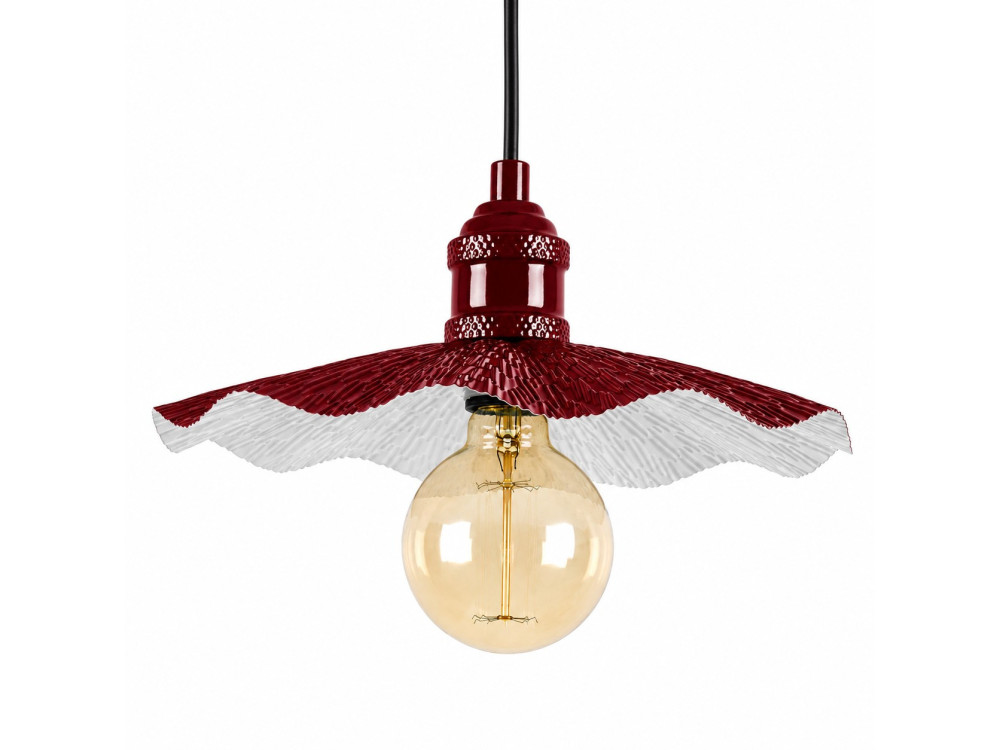 Lampada a sospensione in metallo "Ondula" - 34 x 34 cm - Bordeaux