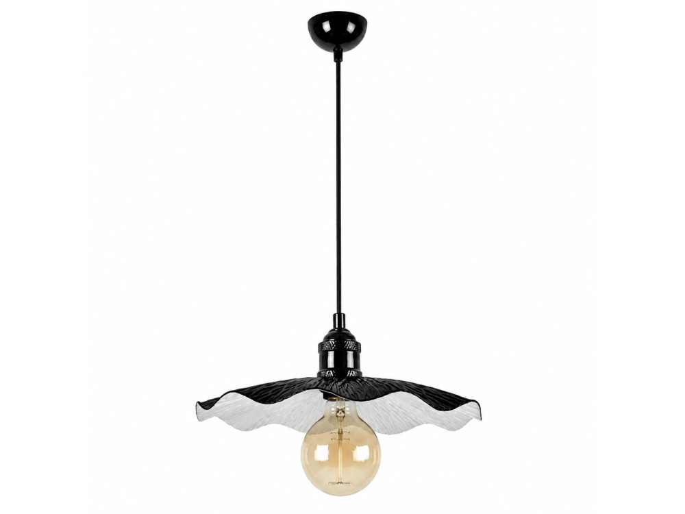 Lampada a sospensione in metallo "Ondula" - 34 x 34 cm - Nero