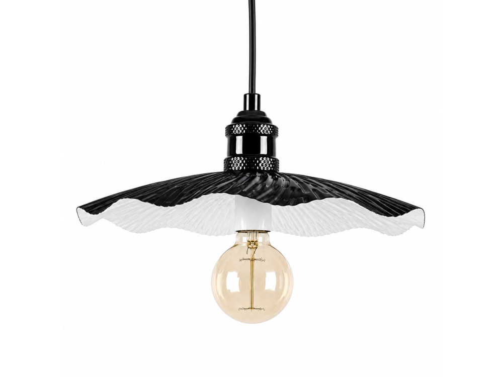 Lampada a sospensione in metallo "Ondula" - 34 x 34 cm - Nero