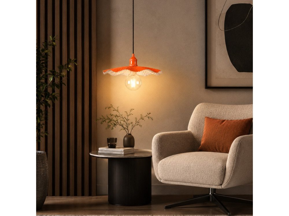 Lampada a sospensione in metallo "Ondula" - 34 x 34 cm - Arancione