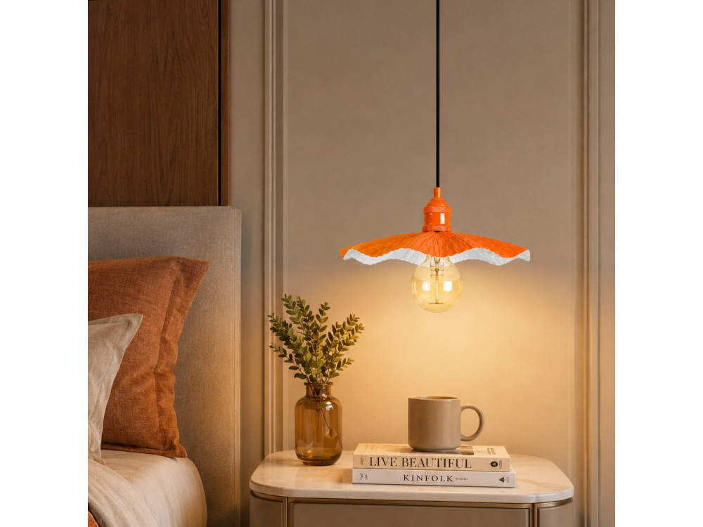 Lampada a sospensione in metallo "Ondula" - 34 x 34 cm - Arancione