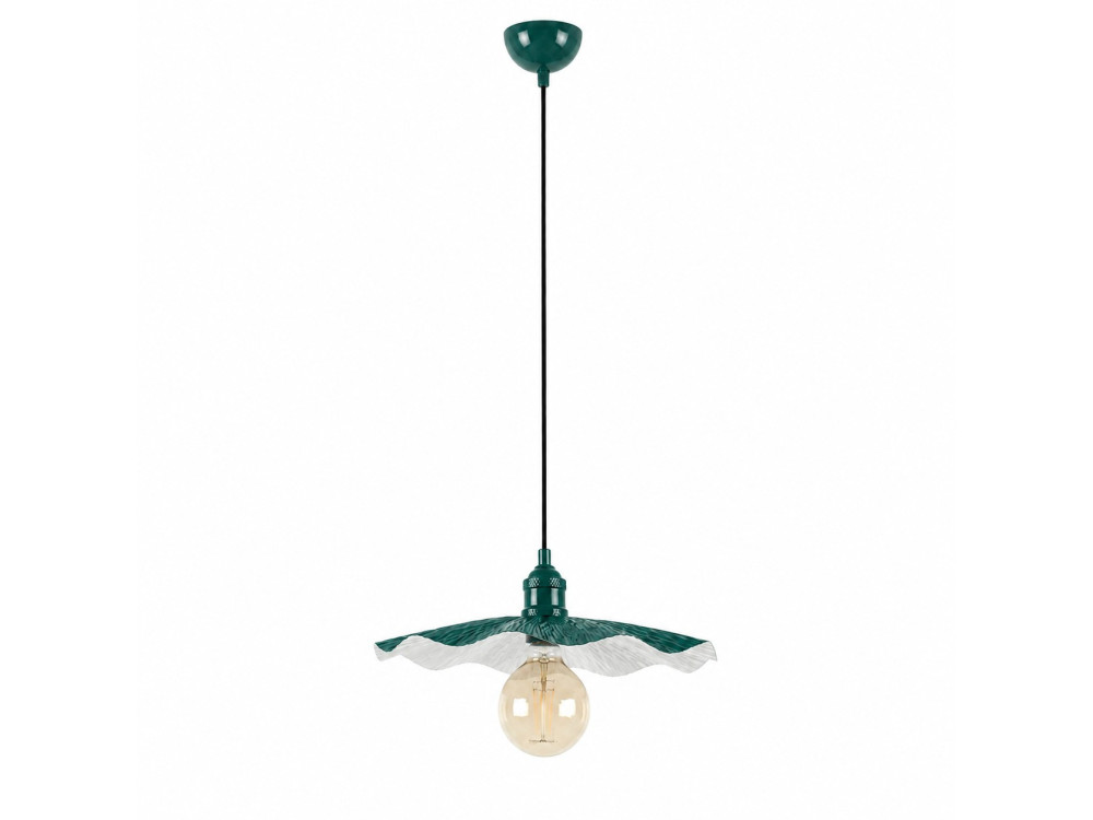 Lampada a sospensione in metallo "Ondula" - 34 x 34 cm - Verde scuro