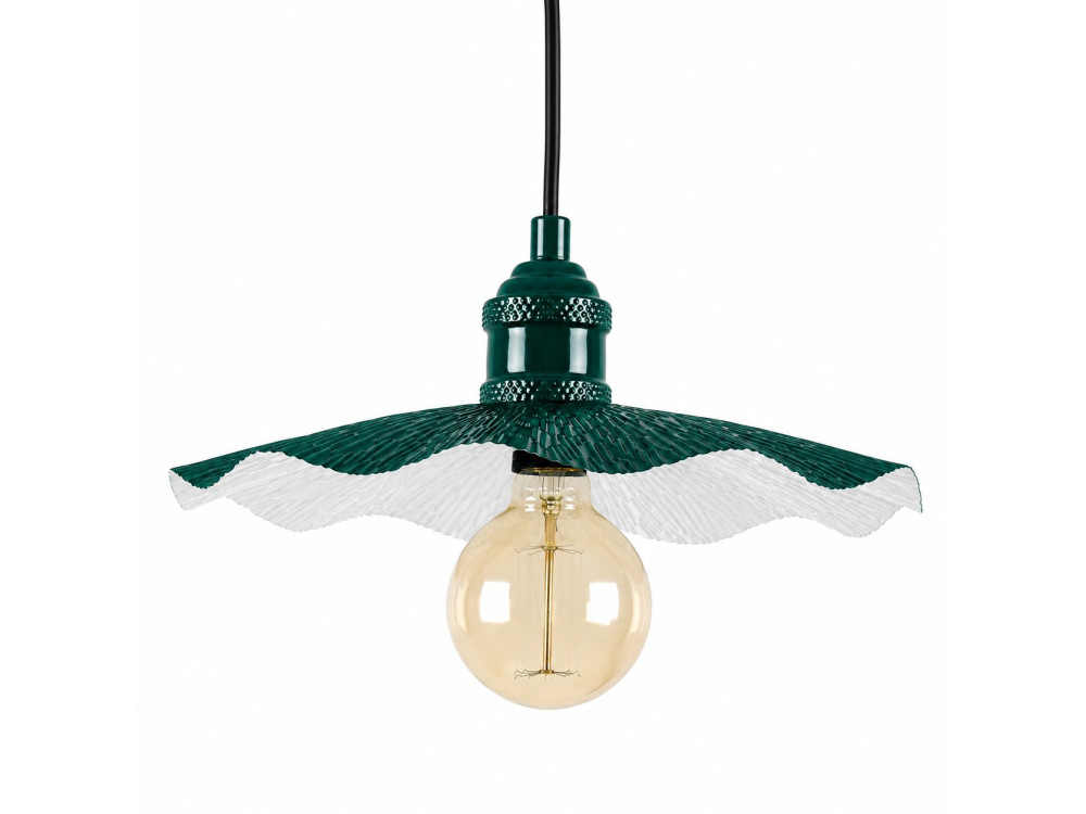 Lampada a sospensione in metallo "Ondula" - 34 x 34 cm - Verde scuro