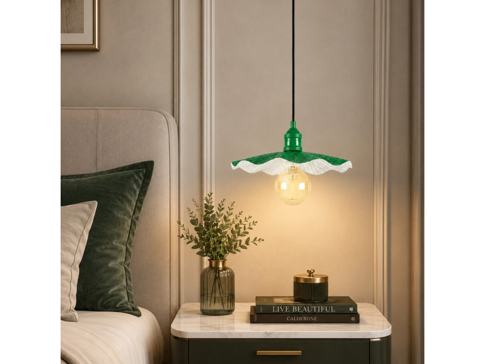 Lampada a sospensione in metallo "Ondula" - 34 x 34 cm - Verde chiaro