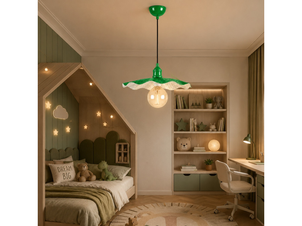 Lampada a sospensione in metallo "Ondula" - 34 x 34 cm - Verde chiaro