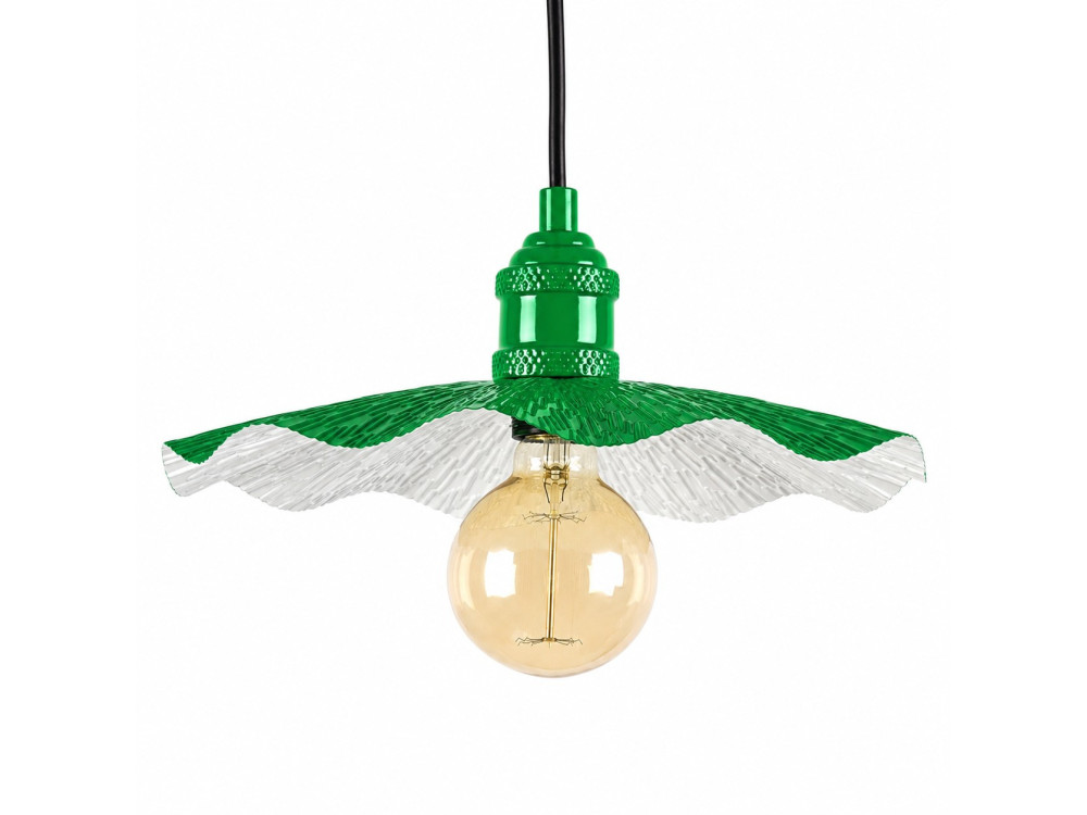 Lampada a sospensione in metallo "Ondula" - 34 x 34 cm - Verde chiaro