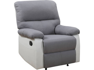 Poltrona relax "Lincoln"- Bianco/ Grigio chiaro