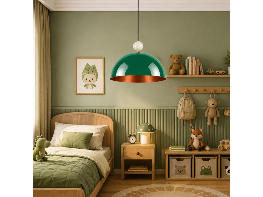 Lampada a sospensione in metallo "Bubble" - 40 x 40 cm - Verde scuro