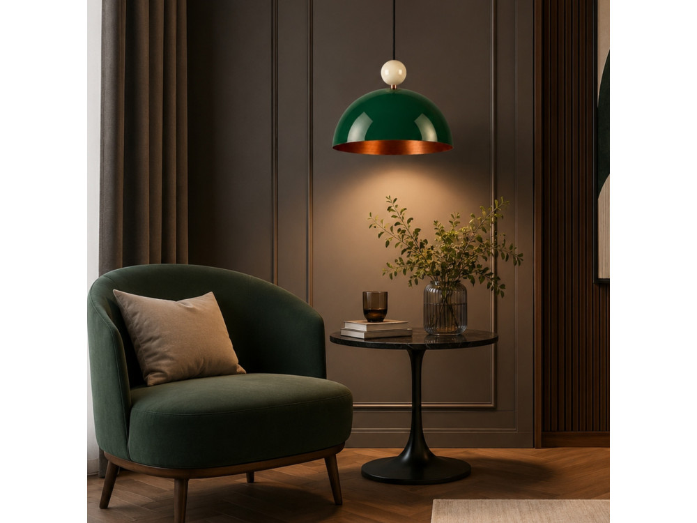 Lampada a sospensione in metallo "Bubble" - 40 x 40 cm - Verde scuro